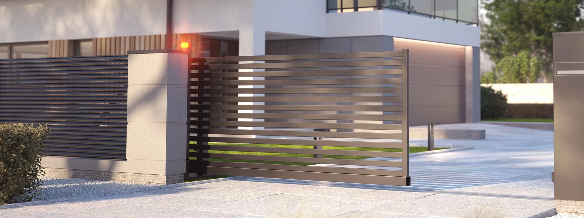 Portail en pvc noir motirisé