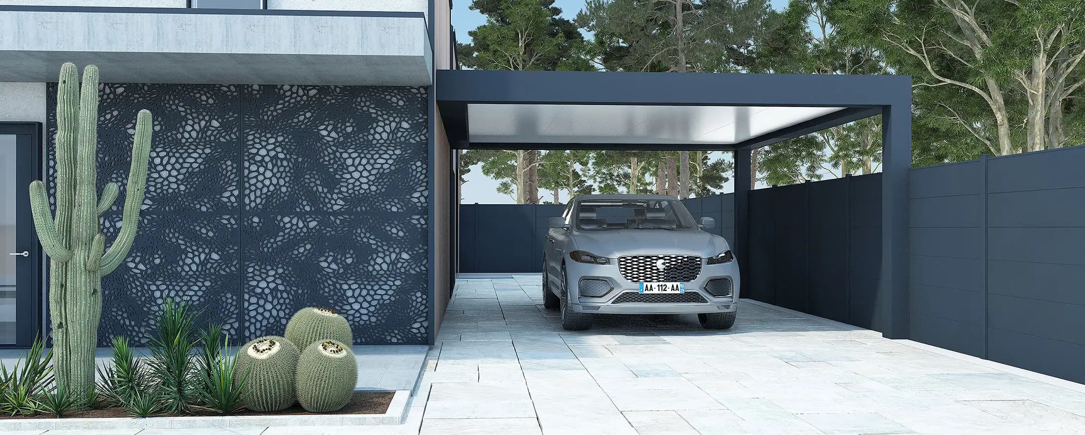 Carport aluminium autoportant