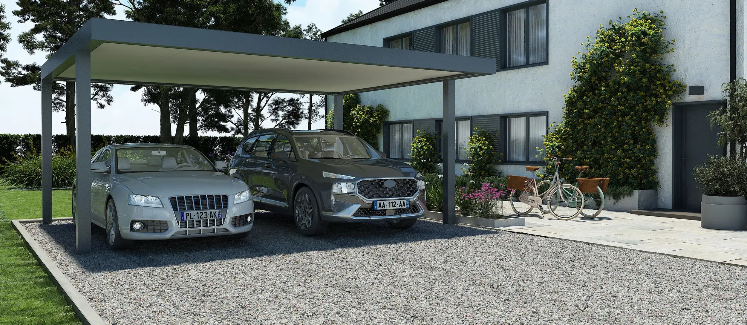 Carport aluminium autoportant