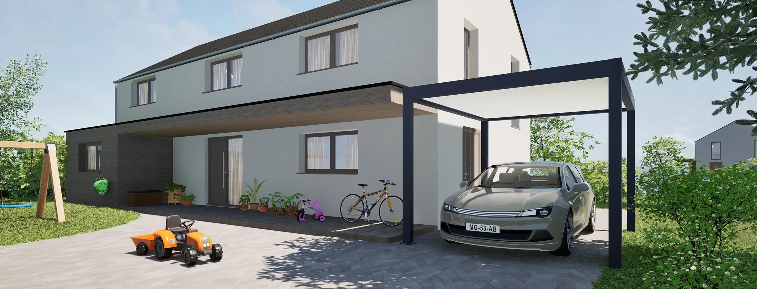 Carport aluminium autoportant