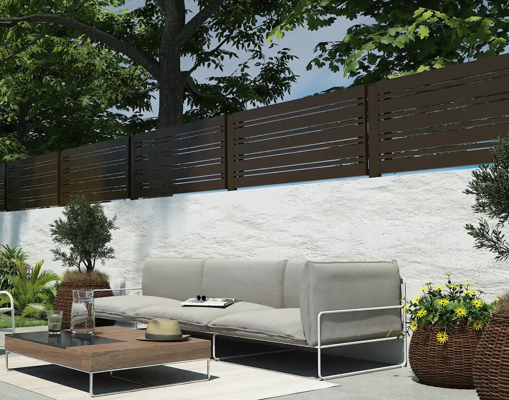 clôtures en aluminium et en bois